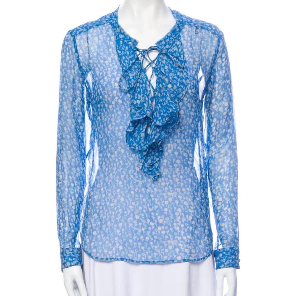 THE KOOPLES Sheer Floral Blouse